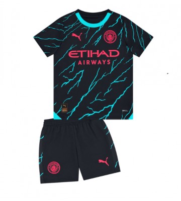 Manchester City Tercera Equipación Niños 2023-24 Manga Corta (+ Pantalones cortos)